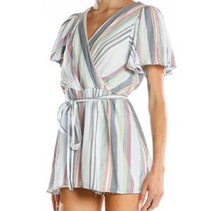 ALTAR’D STATE Stripe Multi-Colored Romper Medium (M)